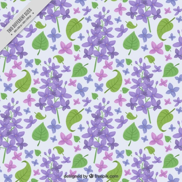 Free Vector background with liliac flowers and leaves