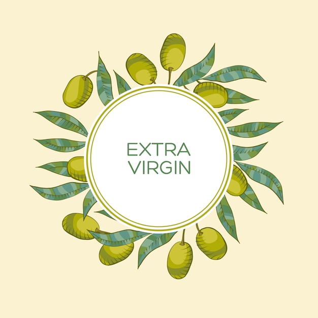 Background with Olive branch and green olive