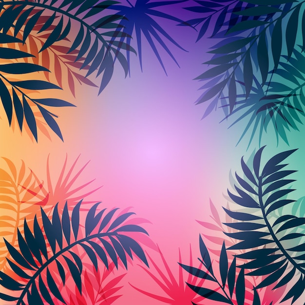 Free Vector background with palm silhouettes