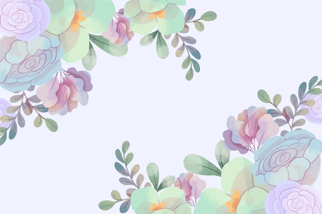 Background with pastel watercolor flower