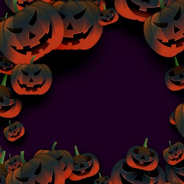 Free Vector background with pumpkins for halloween