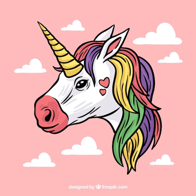 Background with unicorn illustration