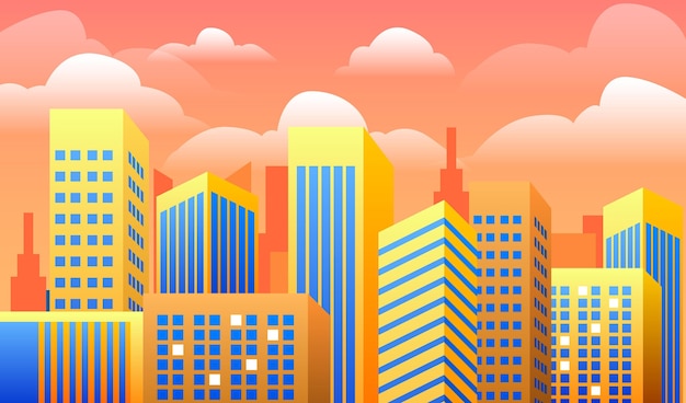 Free Vector background with urban city concept