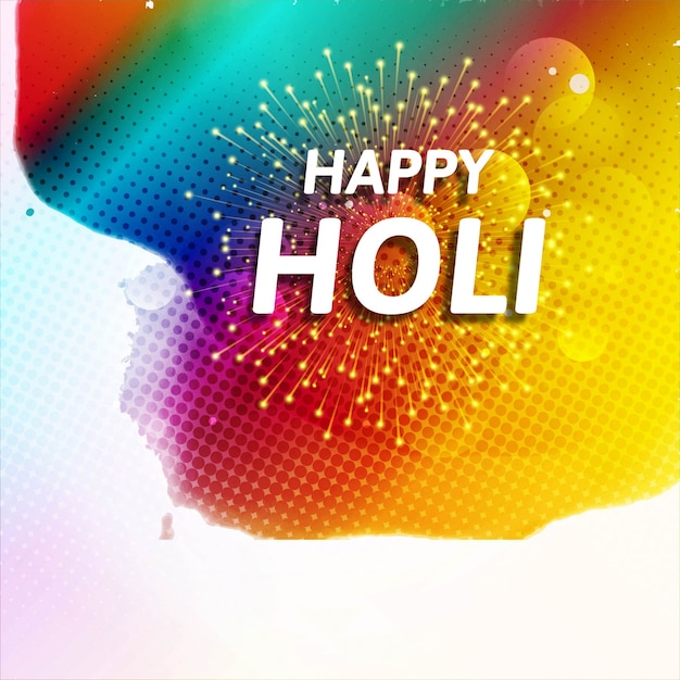 Background with watercolors and fireworks for holi festival