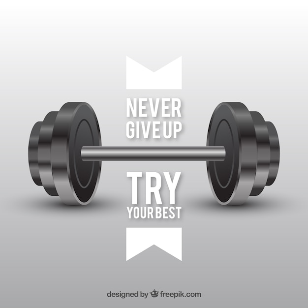 Free Vector background with weights and inspiring message