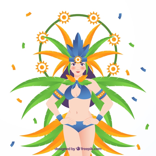 Free Vector background with woman for carnival