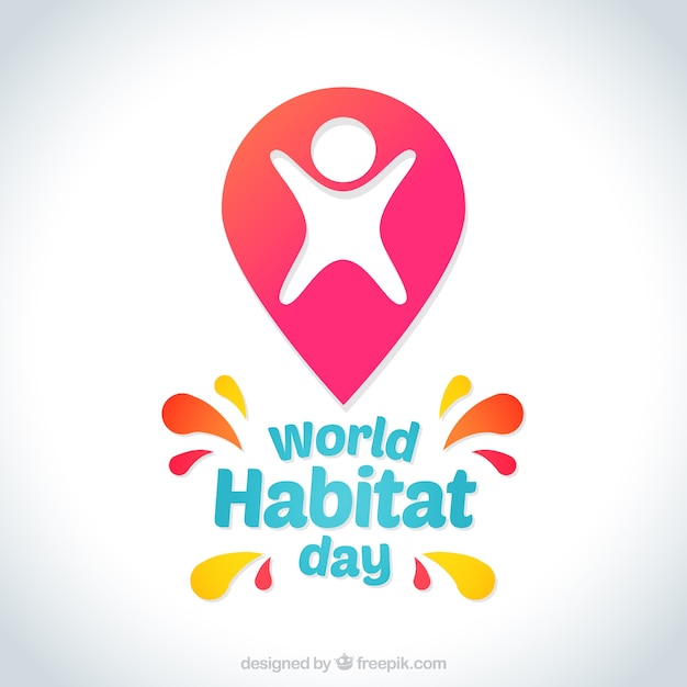 Background of world habitat day with abstract shapes