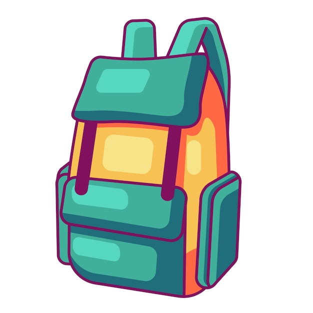 Backpack Icon Flat Illustration