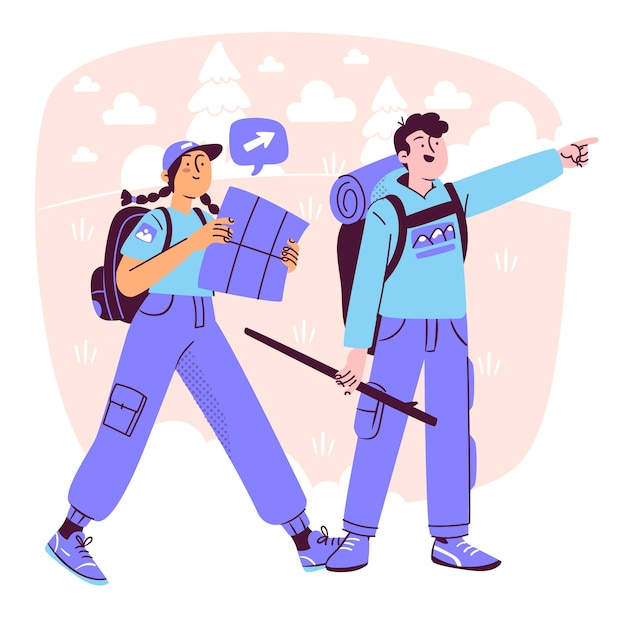 Free Vector backpackers concept illustration