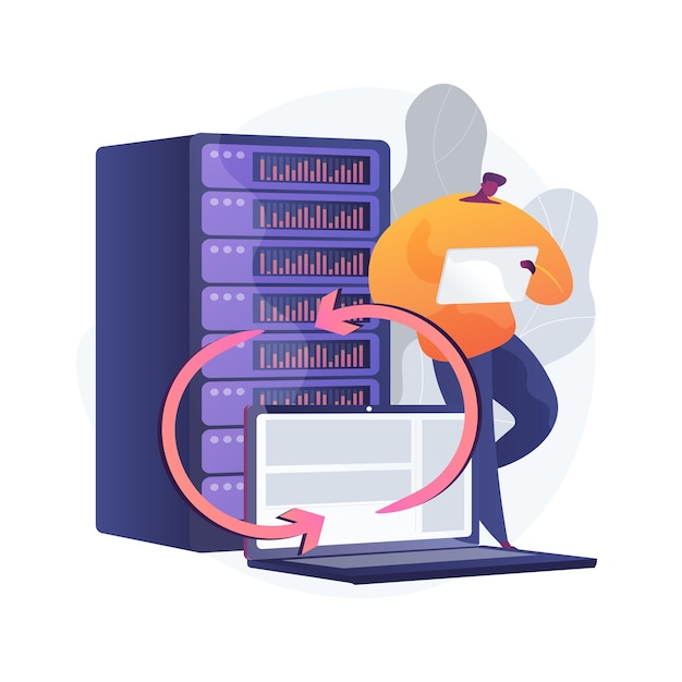 Free vector backup server abstract concept illustration