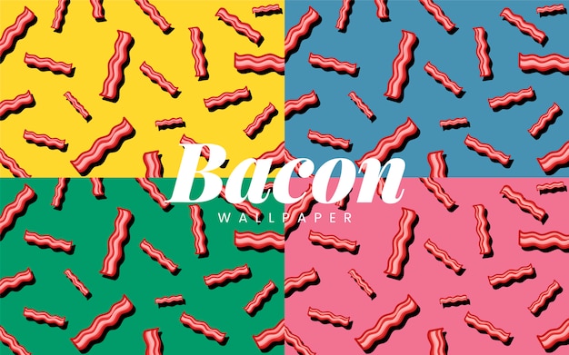 Free vector bacon pattern food wallpaper illustration