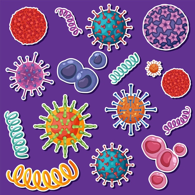 Free Vector bacteria germs and viruses collection