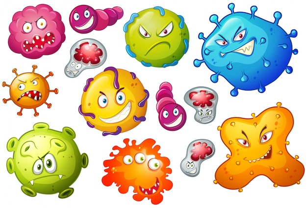 Bacteria with facial expressions