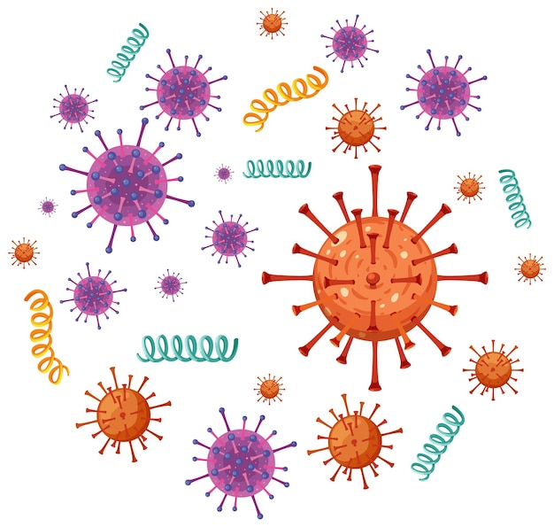 Free vector bacterial microorganism in circle