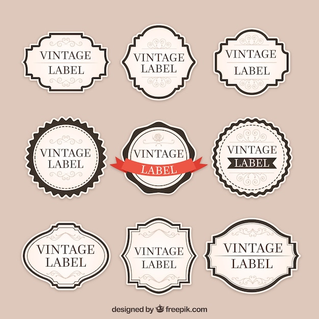 Free vector badge collection with vintage style