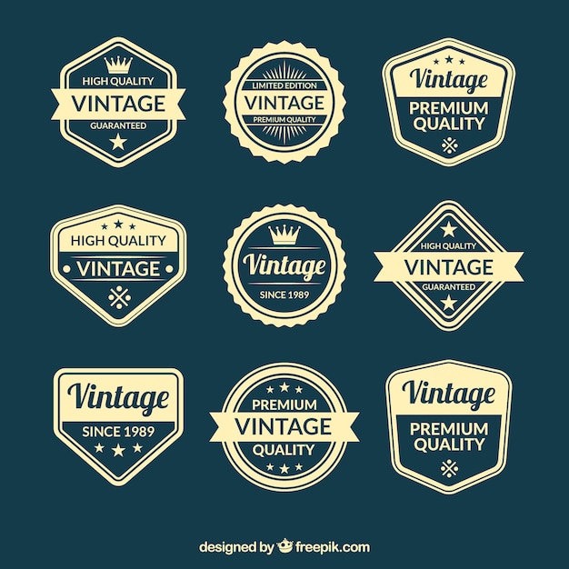 Badge collection with vintage style