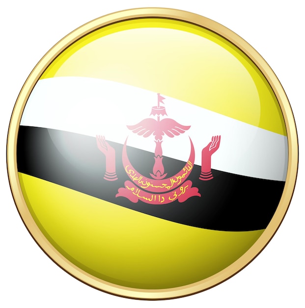 Free Vector badge design for flag of brunei