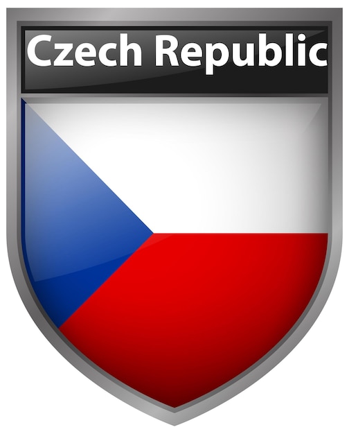 Free vector badge design for flag of czech republic