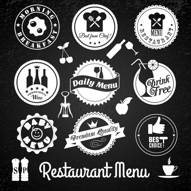 Free Vector badges about wine on a black background