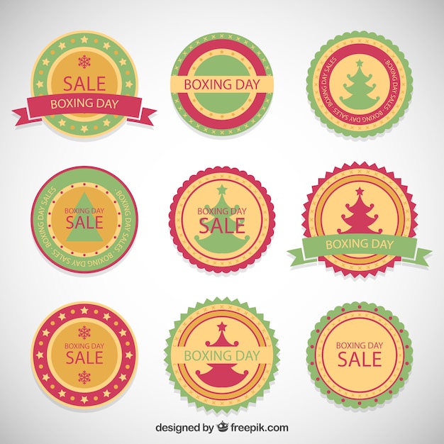 Free Vector badges of christmas sales