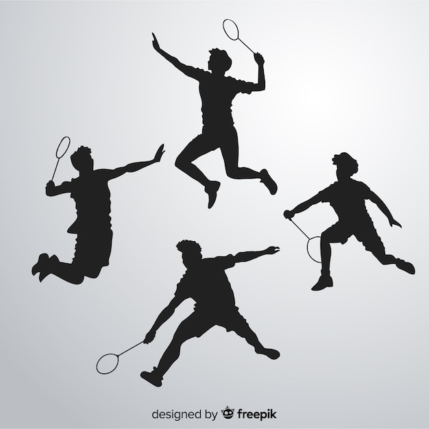 Badminton player silhouette collectio