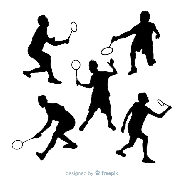 Badminton player silhouette collectio