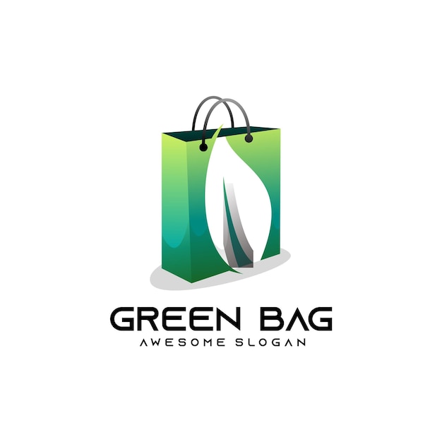 Bag leaf colorful logo gradient design