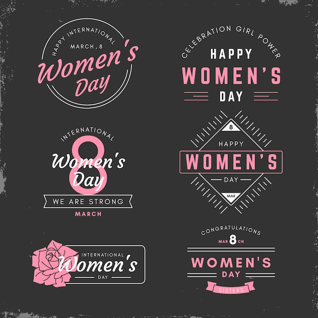 Free Vector bagde collection for women day