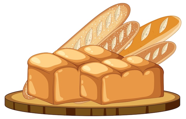 Free Vector baguette and brioche bread