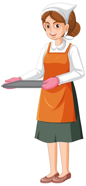 Free Vector a baker cartoon character