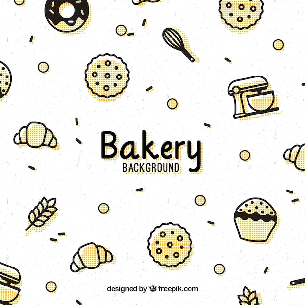 Bakery background in flat style