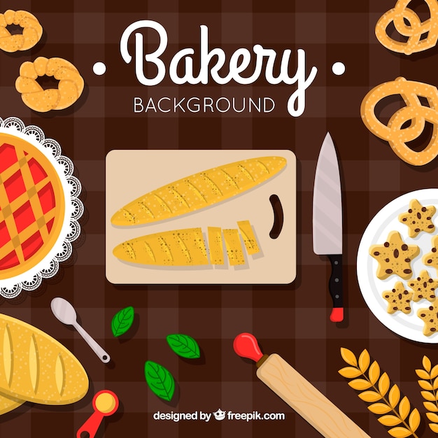 Free Vector bakery background in flat style