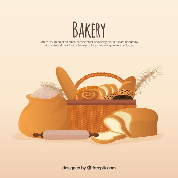 Bakery background in flat style