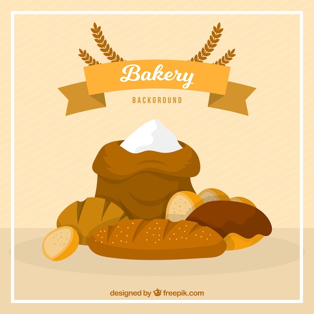 Bakery background in flat style