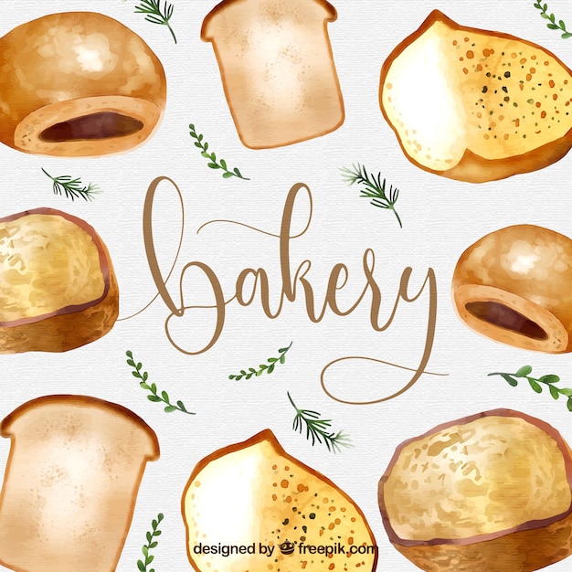 Bakery background in watercolor style