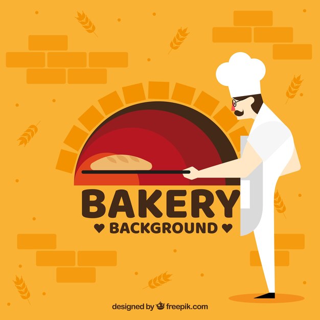 Bakery background with baker