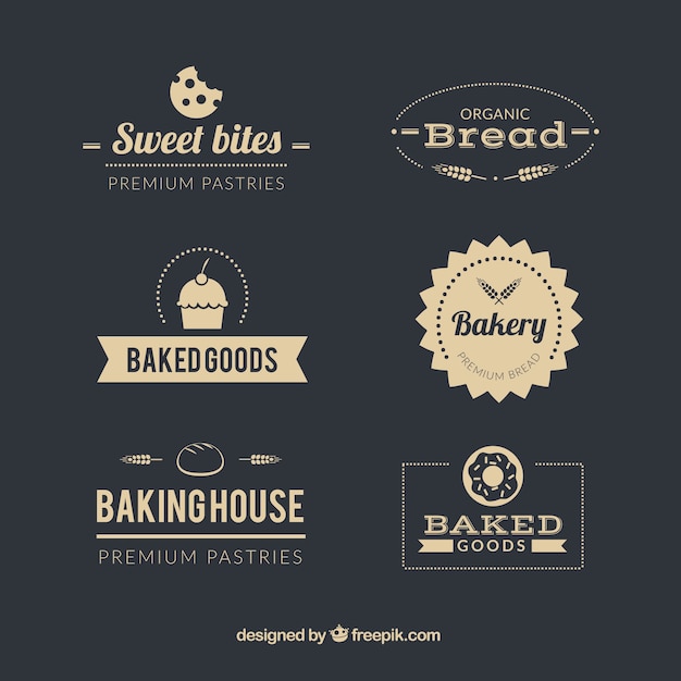 Bakery badges in retro and flat style