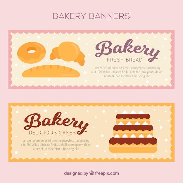 Bakery banners in flat style