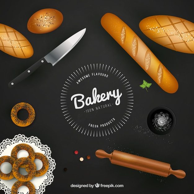 Free Vector bakery elements background