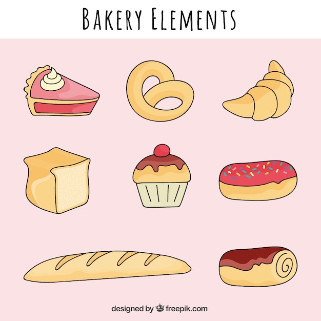 Bakery elements with pretzel