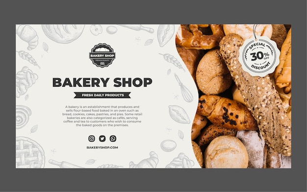 Free Vector bakery facebook template