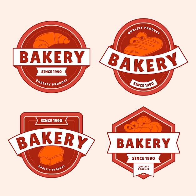 Bakery hand drawn labels collection