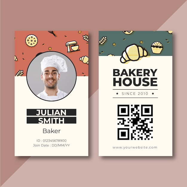 Bakery id card report design template