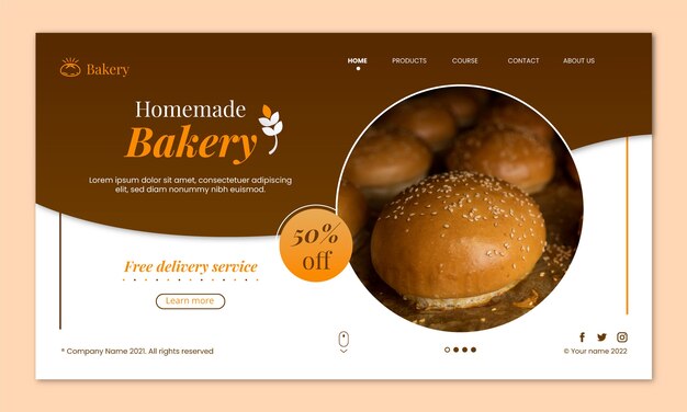 Bakery landing page template