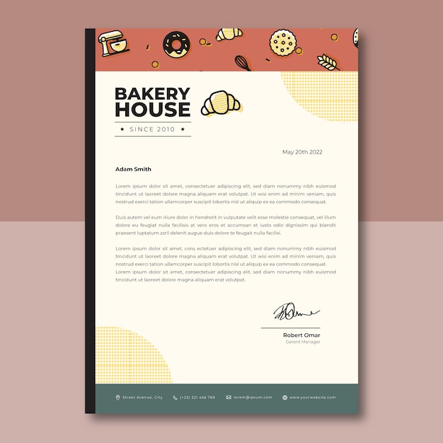 Bakery letterhead design template