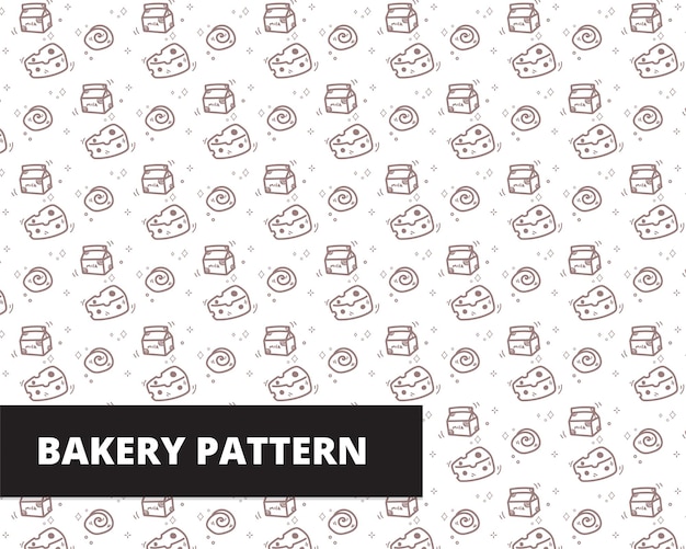 Bakery milk cheese hand drawn doodle seamless pattern