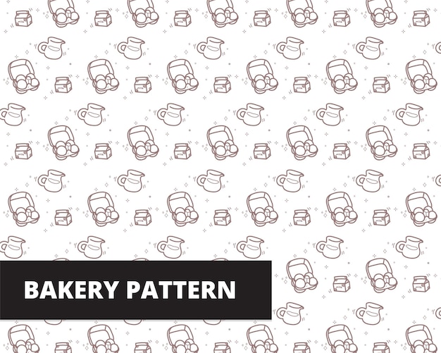 Bakery milk egg hand drawn doodle seamless pattern