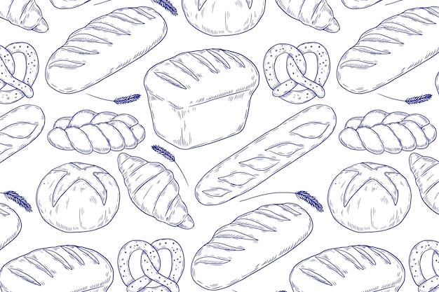 Free Vector bakery pattern background