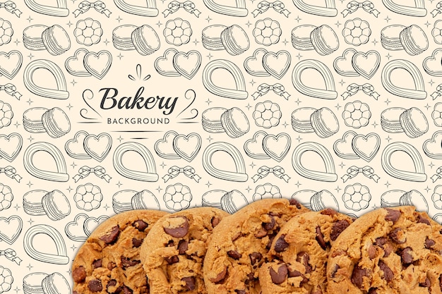 Free Vector bakery pattern background