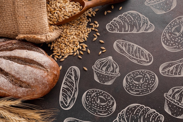 Free Vector bakery pattern background